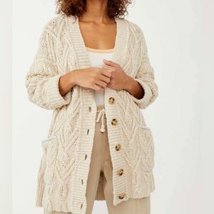 Free People NWT Montana Cable Cardi Size Medium